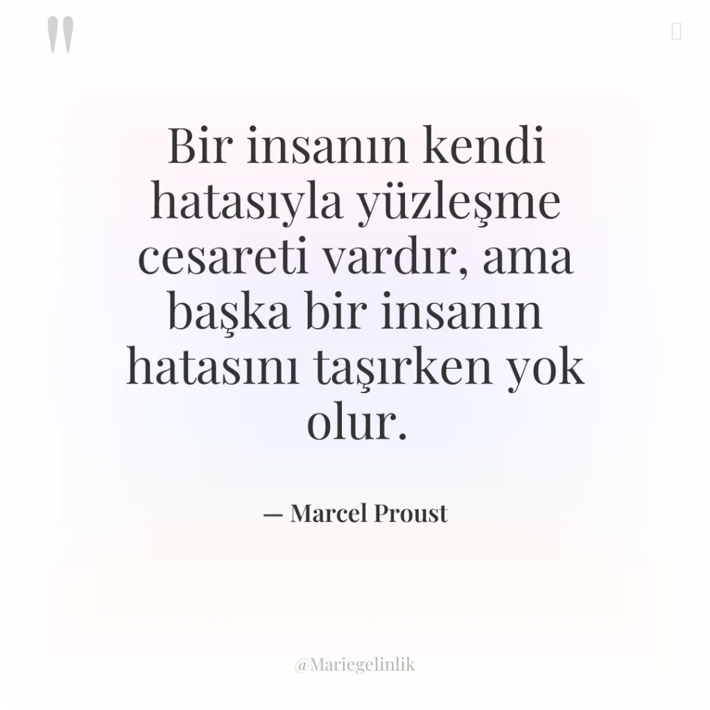 Bir insanın kendi hatasıyla yüzleşme cesareti vardır, ama başka bir…