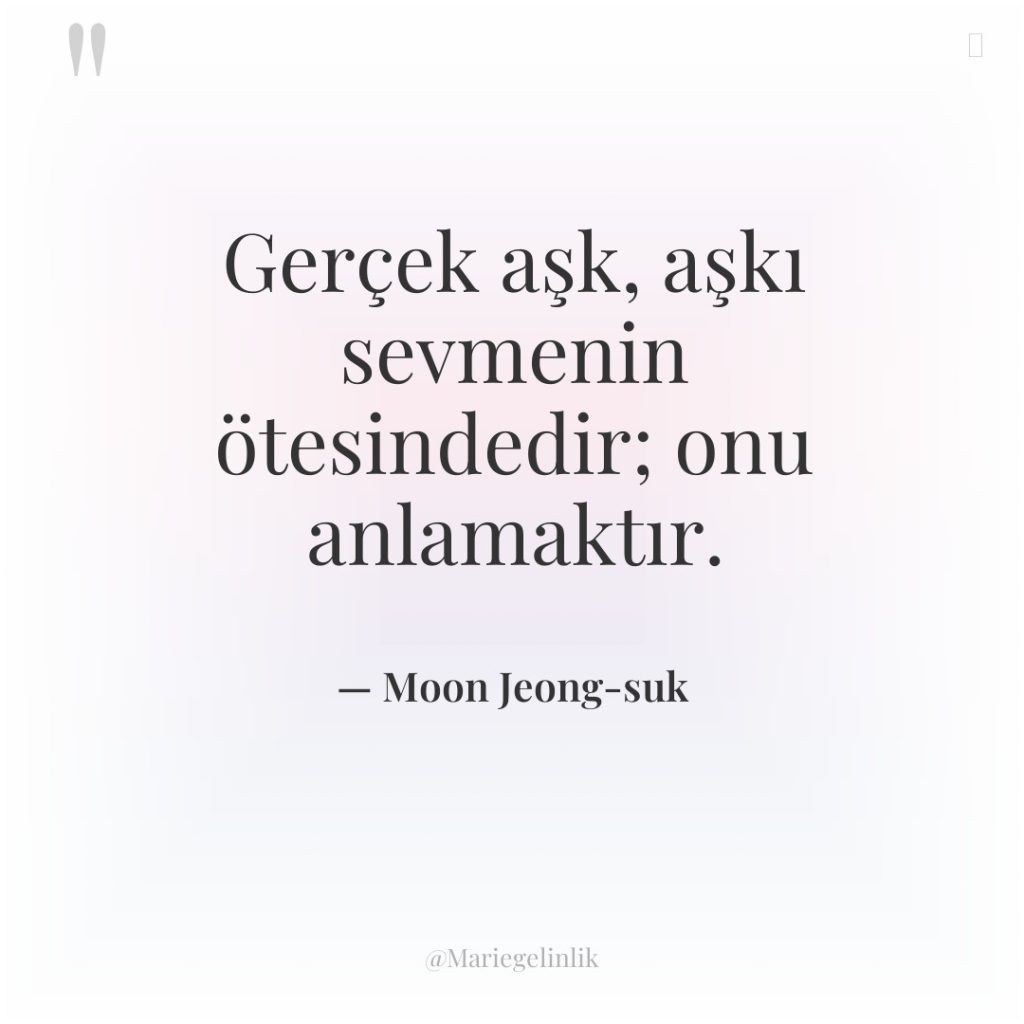 Gerçek aşk, aşkı sevmenin ötesindedir; onu anlamaktır.