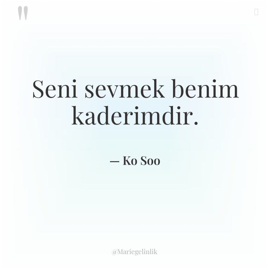 Seni sevmek benim kaderimdir.