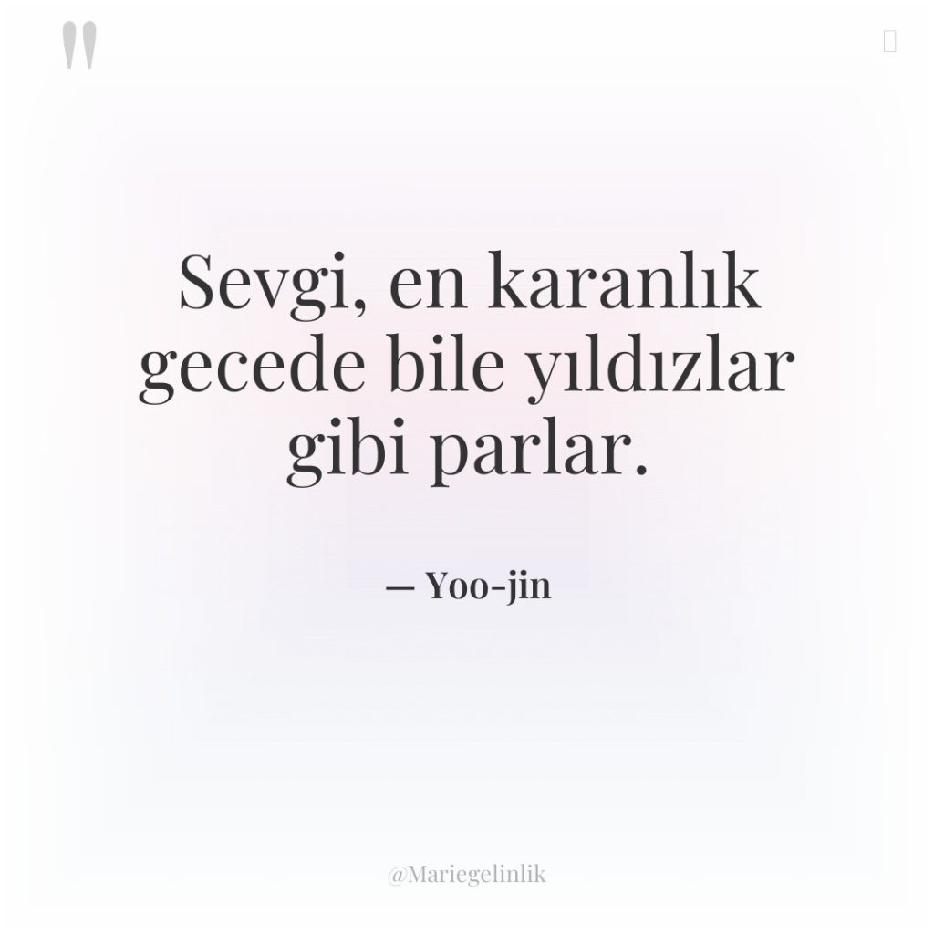 Sevgi, en karanlık gecede bile yıldızlar gibi parlar.