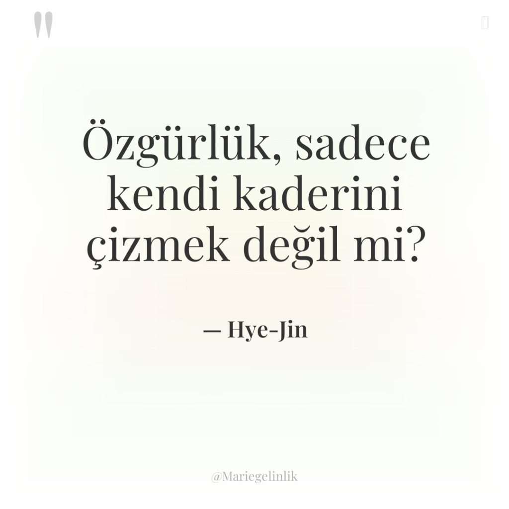 Özgürlük, sadece kendi kaderini çizmek değil mi?