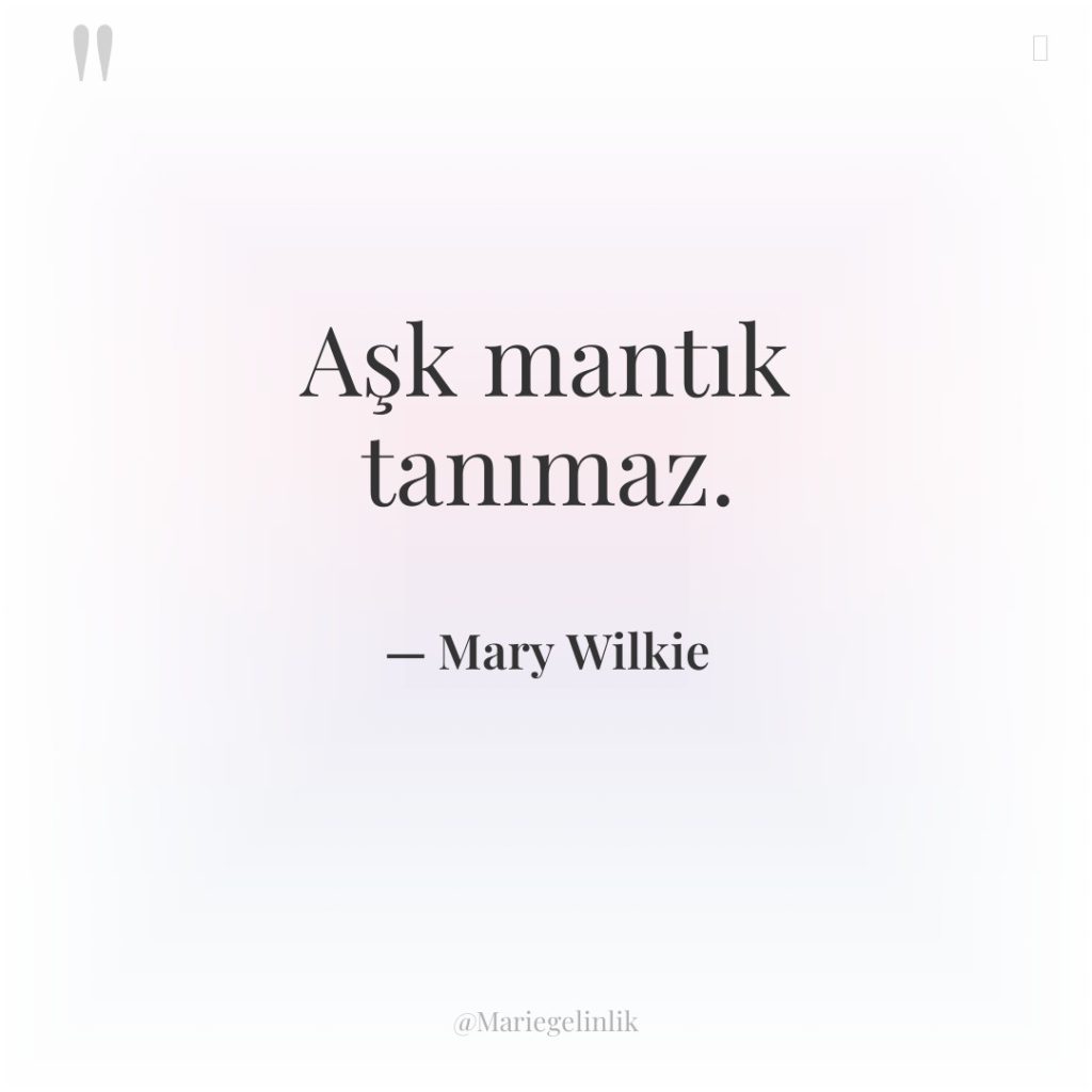 Aşk mantık tanımaz.