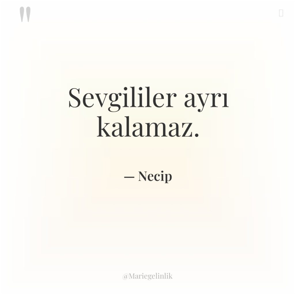 Sevgililer ayrı kalamaz.