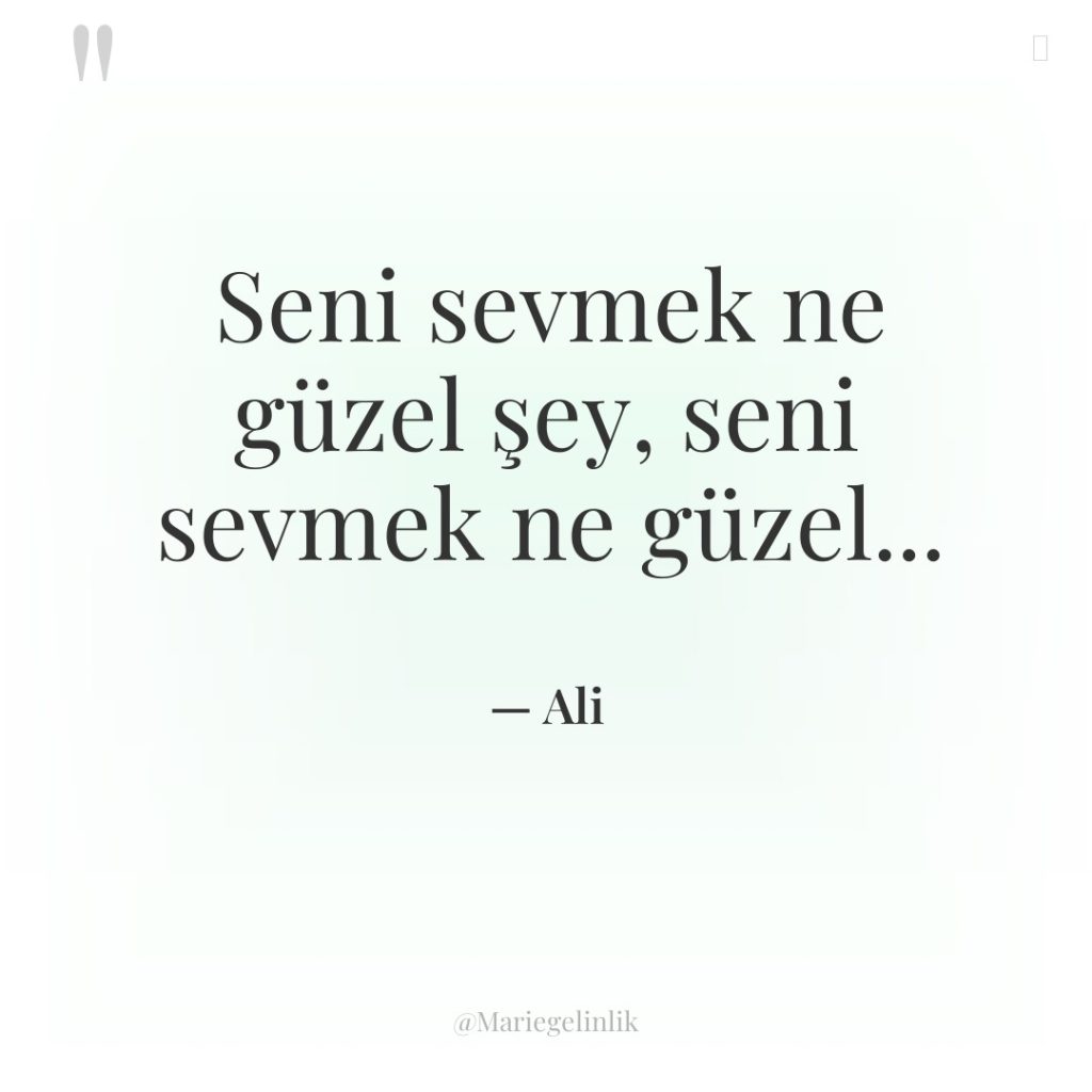Seni sevmek ne güzel şey, seni sevmek ne güzel…