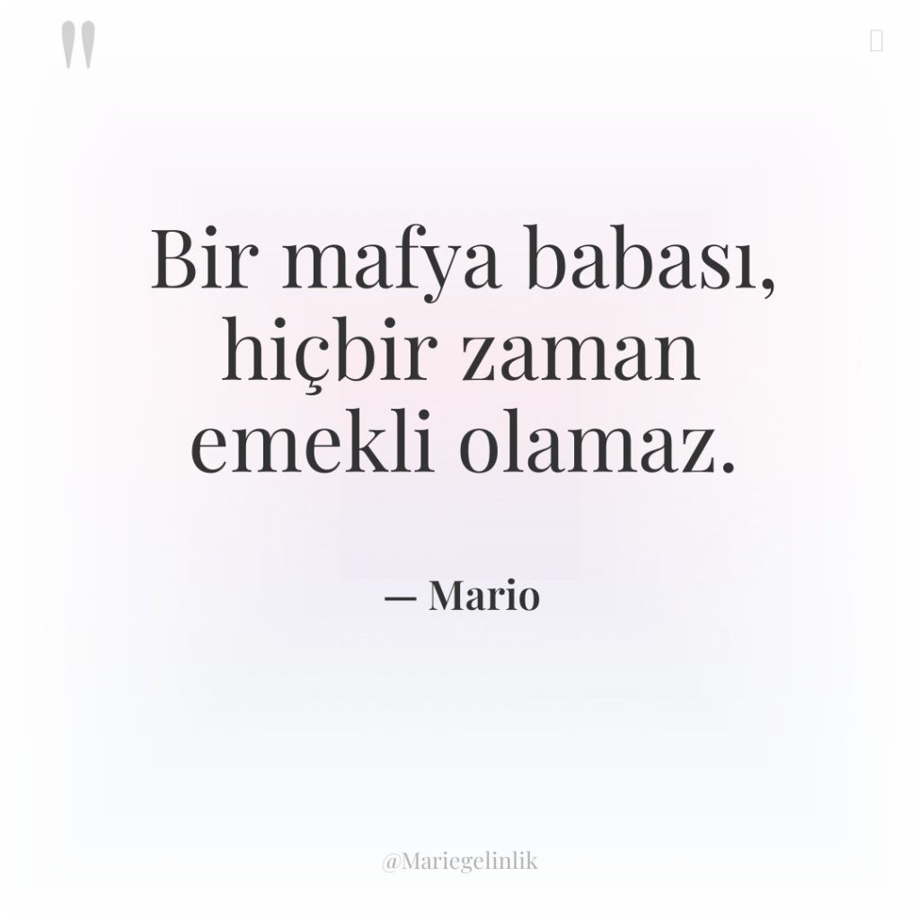 Bir mafya babası, hiçbir zaman emekli olamaz.