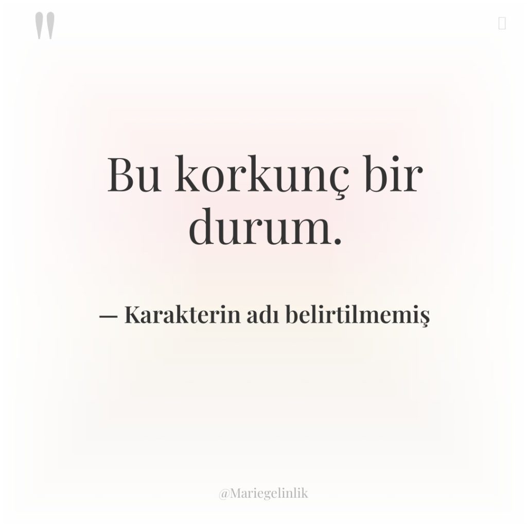 Bu korkunç bir durum.