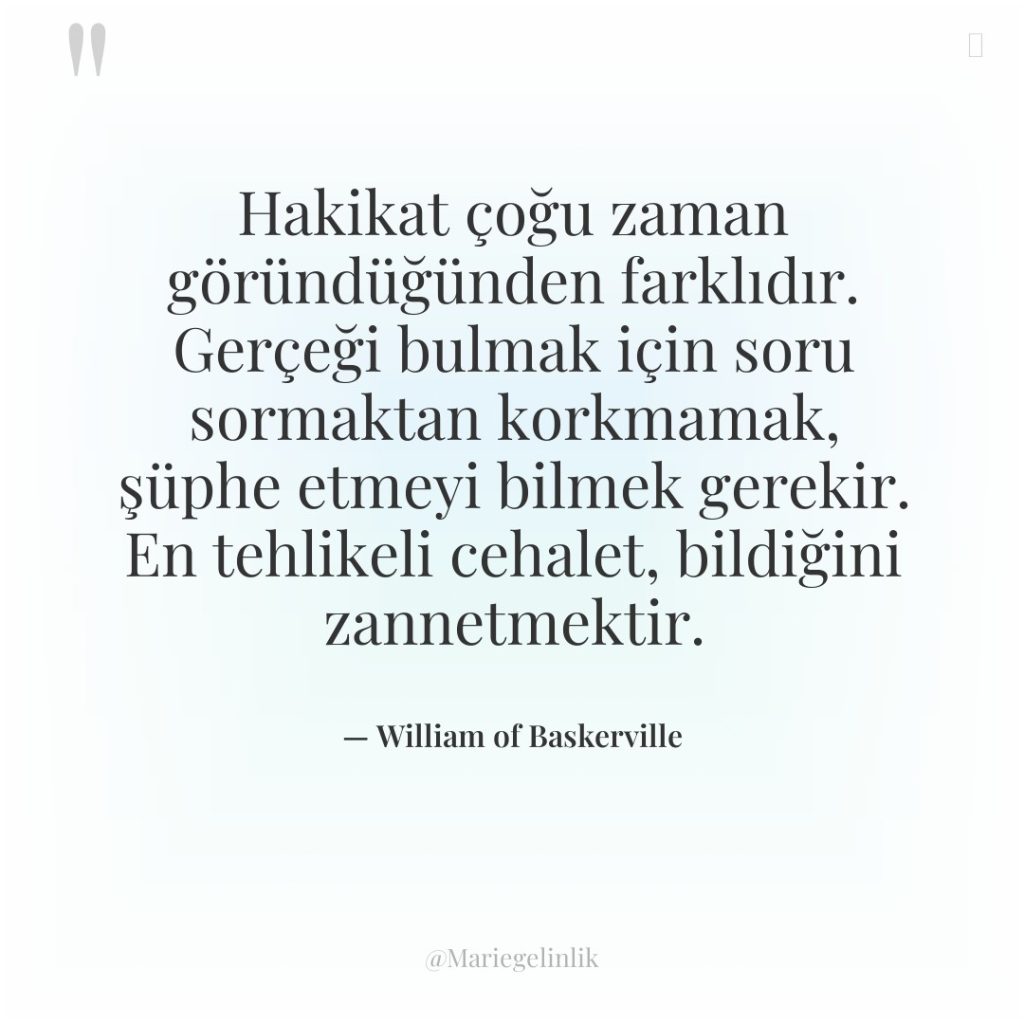 Hakikat çoğu zaman göründüğünden farklıdır. Gerçeği bulmak için soru sormaktan…
