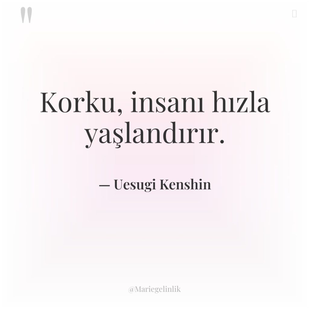 Korku, insanı hızla yaşlandırır.