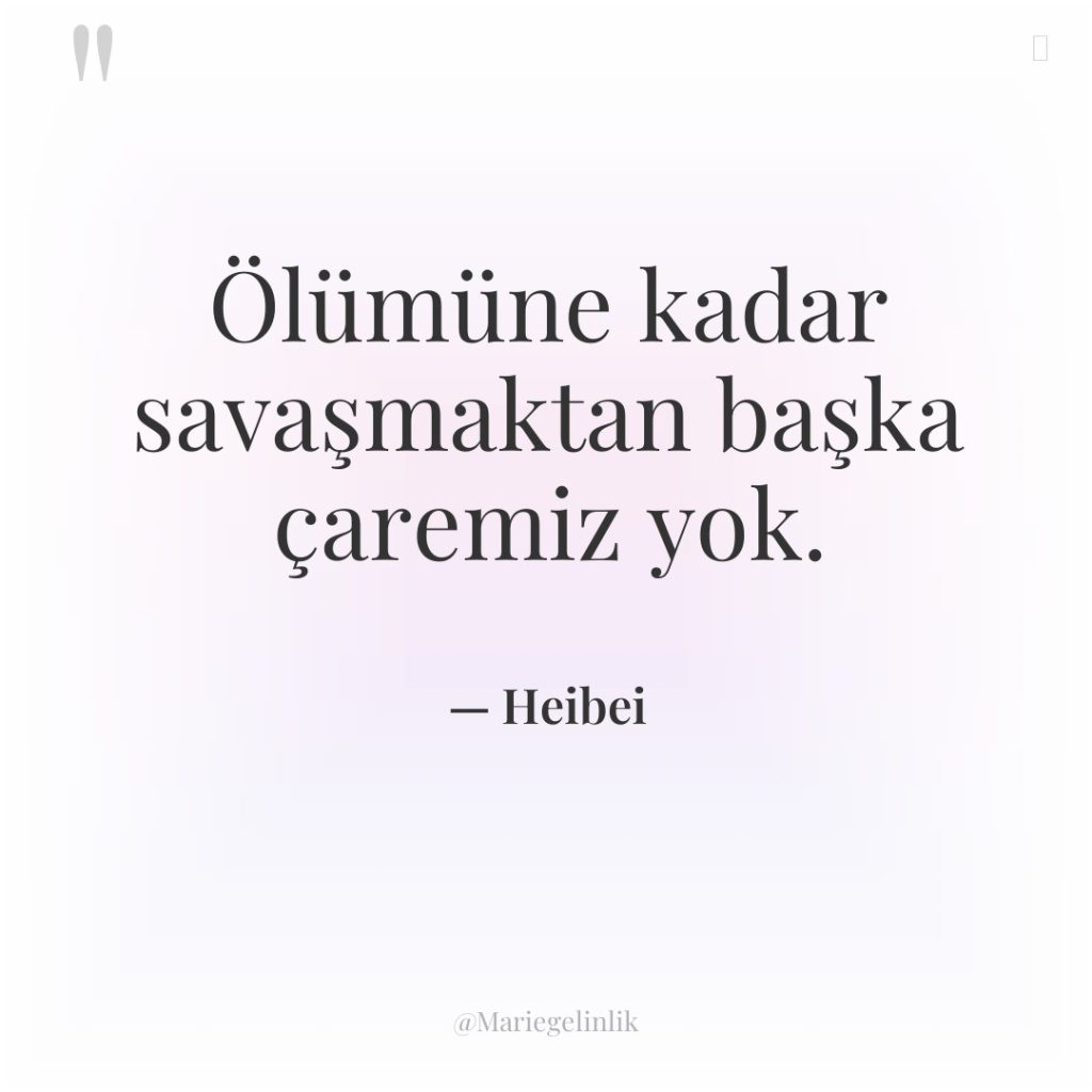 Ölümüne kadar savaşmaktan başka çaremiz yok.