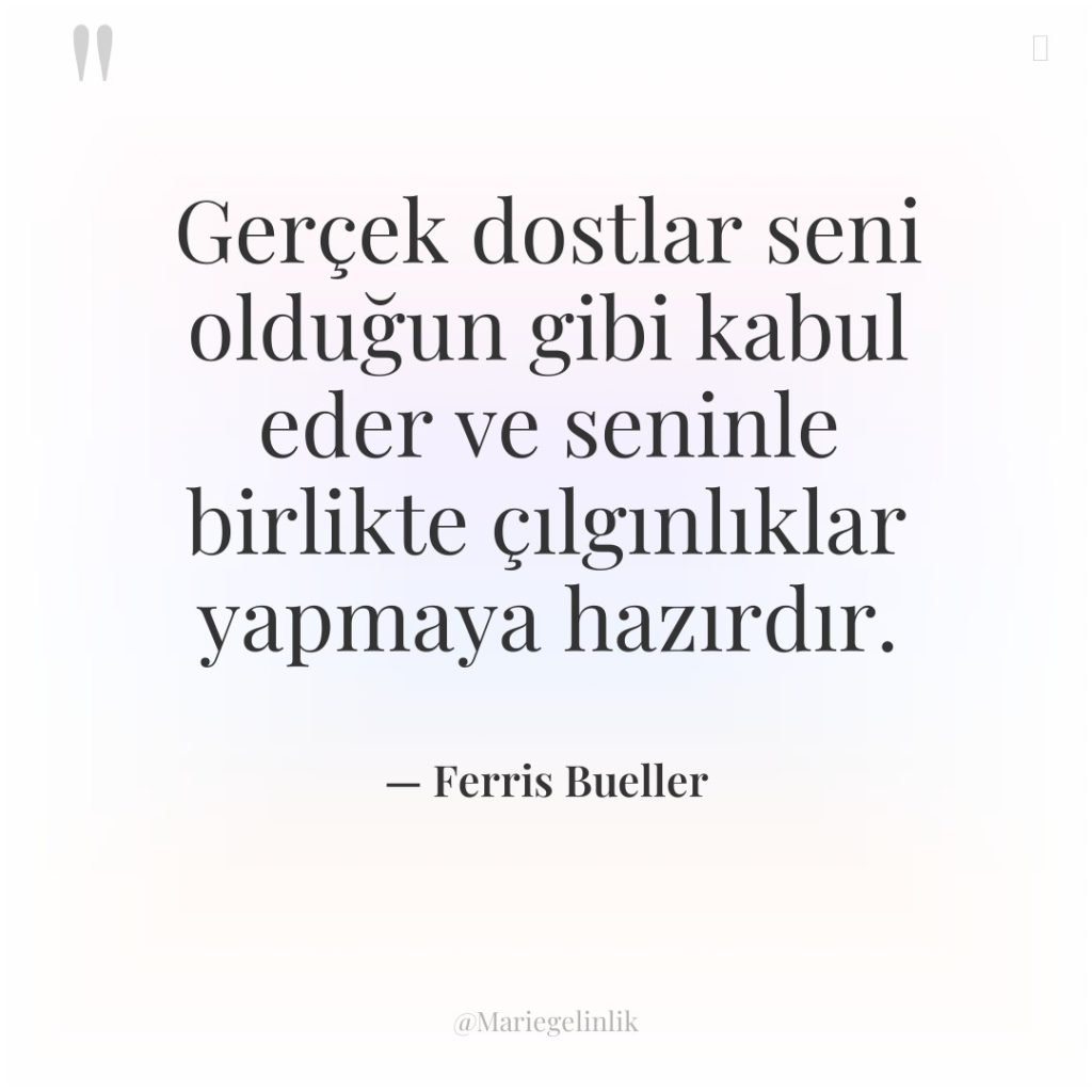 Gerçek dostlar seni olduğun gibi kabul eder ve seninle birlikte…
