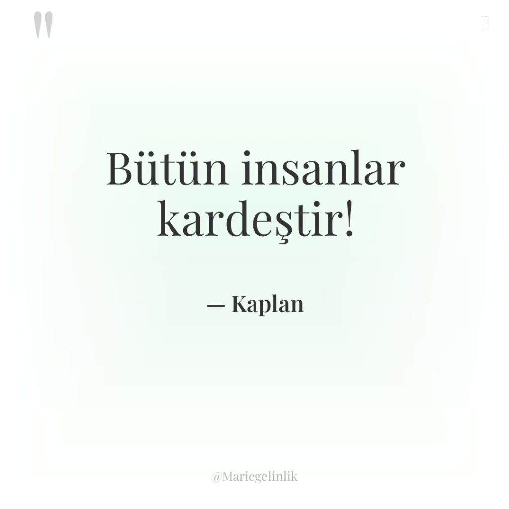 Bütün insanlar kardeştir!