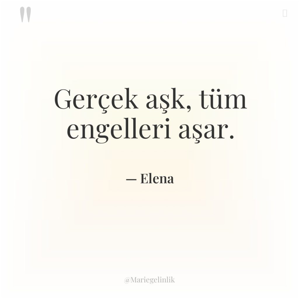 Gerçek aşk, tüm engelleri aşar.