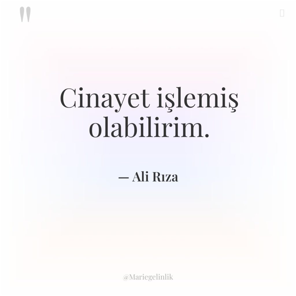 Cinayet işlemiş olabilirim.