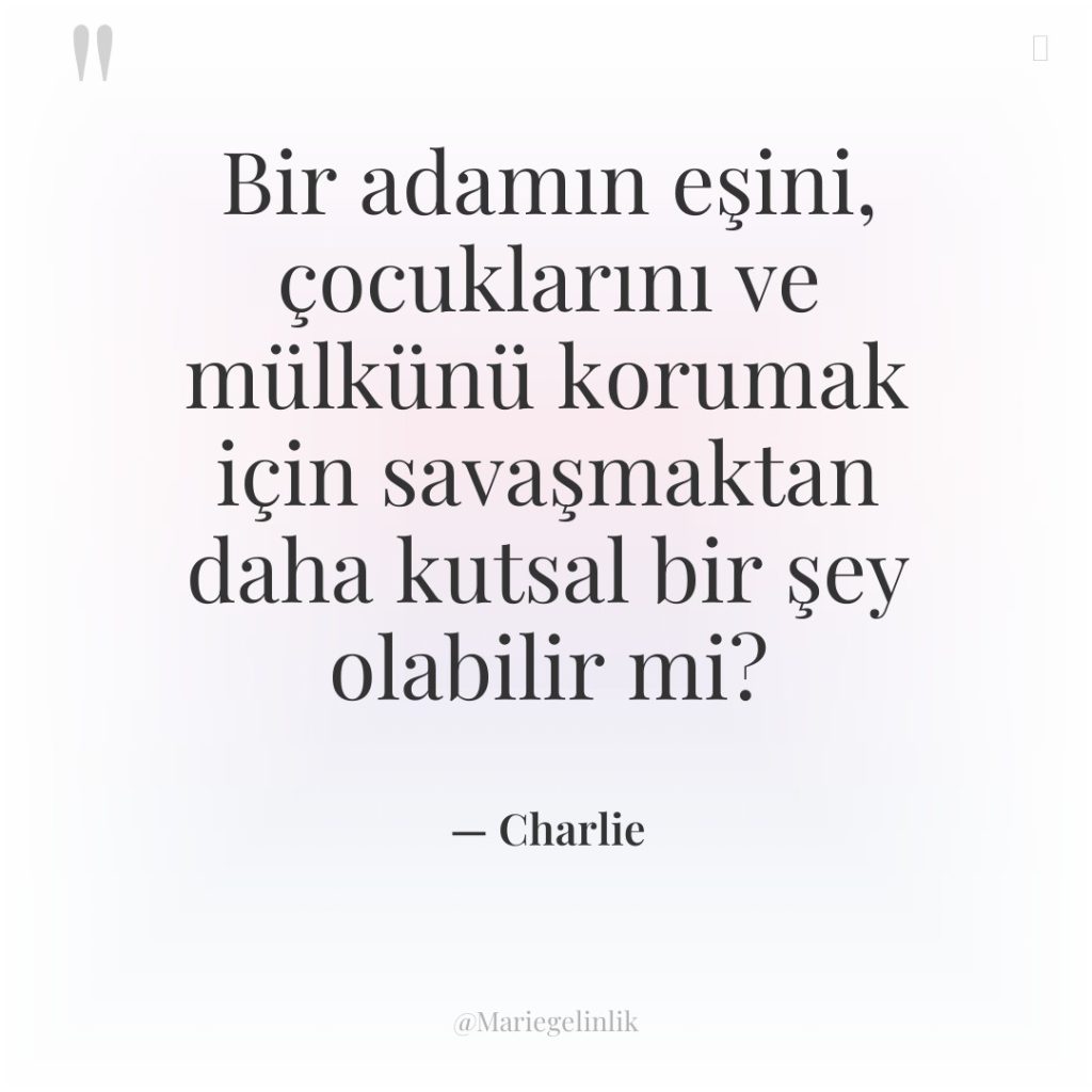 Bir adamın eşini, çocuklarını ve mülkünü korumak için savaşmaktan daha…