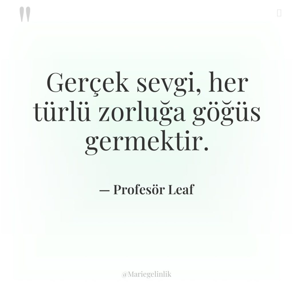 Gerçek sevgi, her türlü zorluğa göğüs germektir.