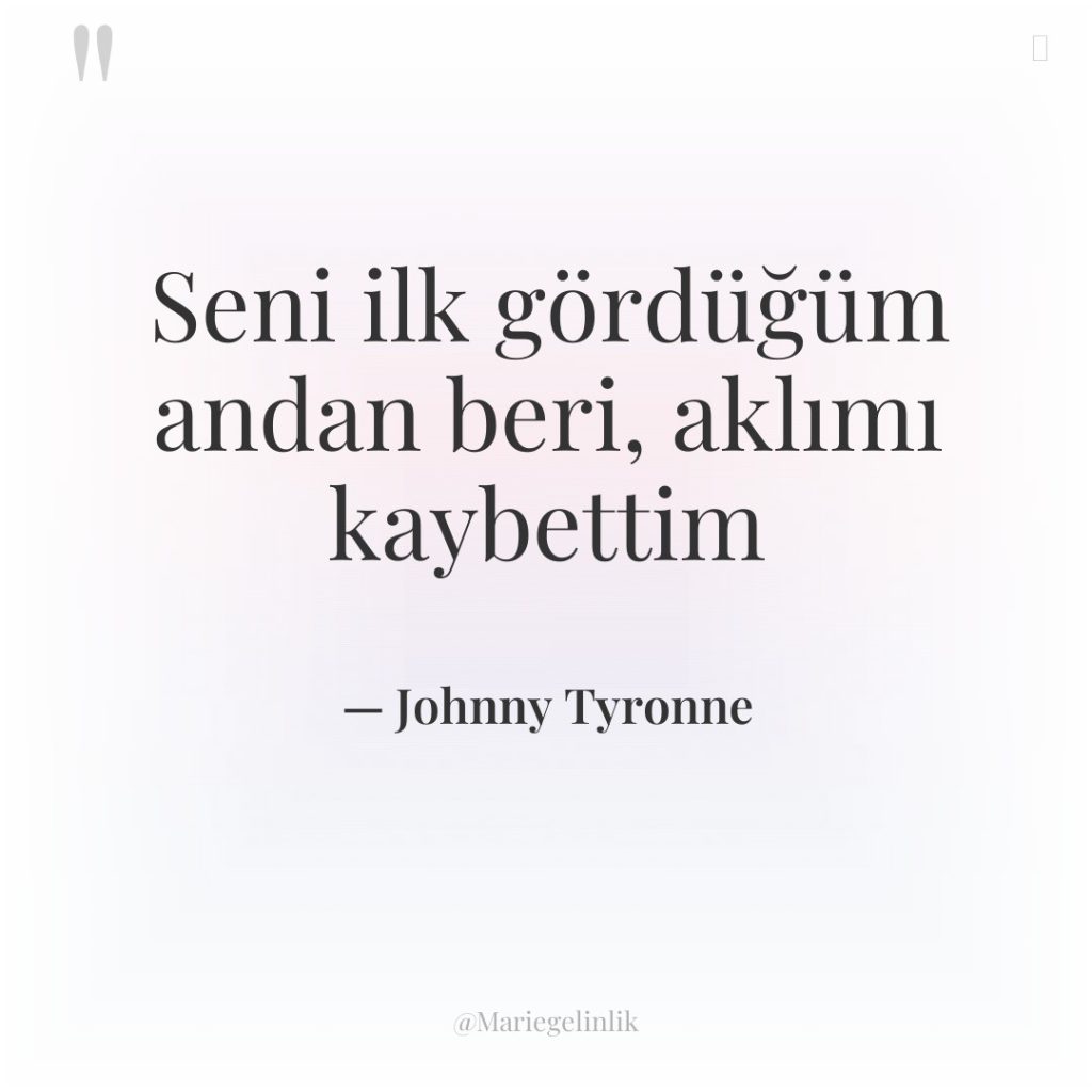 Seni ilk gördüğüm andan beri, aklımı kaybettim