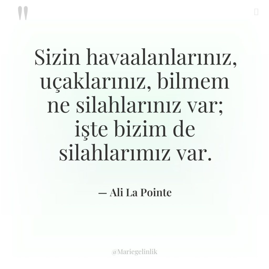 Sizin havaalanlarınız, uçaklarınız, bilmem ne silahlarınız var; işte bizim de…