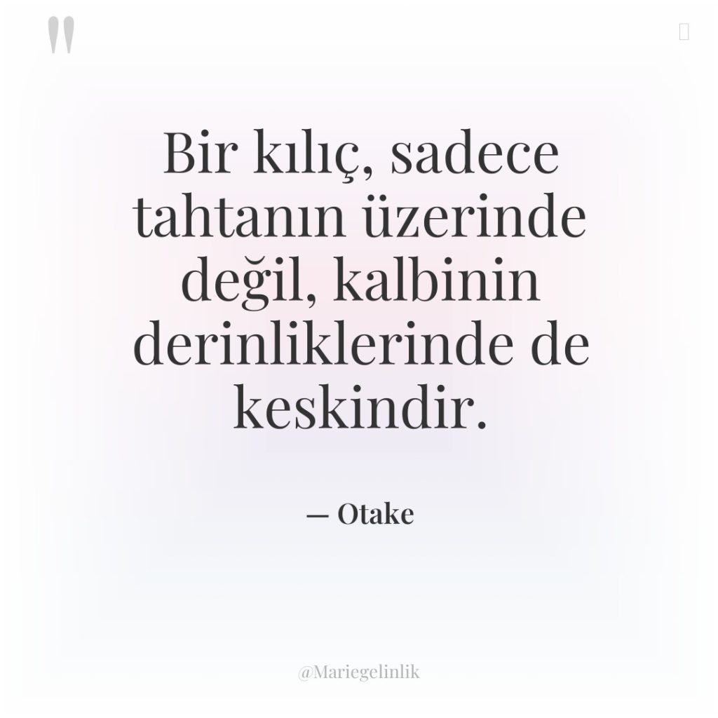 Bir kılıç, sadece tahtanın üzerinde değil, kalbinin derinliklerinde de keskindir.