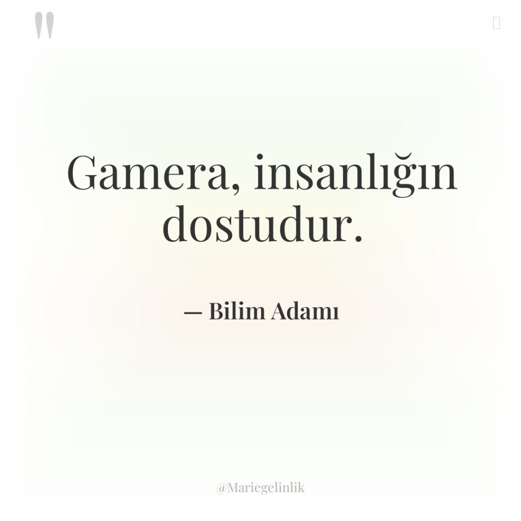 Gamera, insanlığın dostudur.