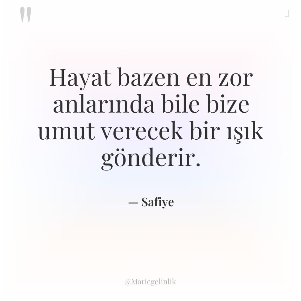 Hayat bazen en zor anlarında bile bize umut verecek bir…