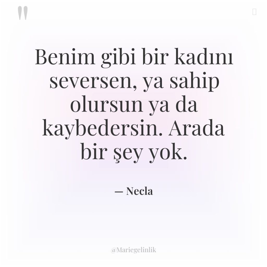 Benim gibi bir kadını seversen, ya sahip olursun ya da…