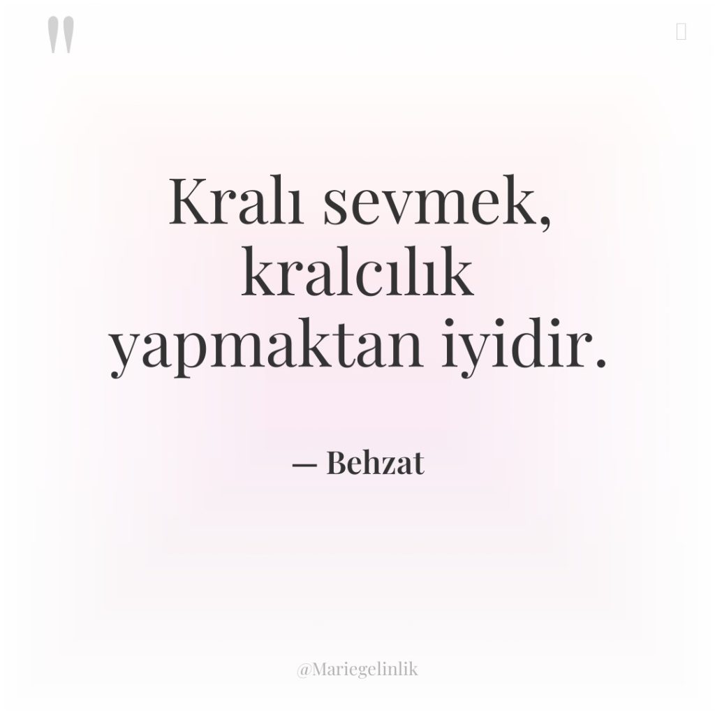 Kralı sevmek, kralcılık yapmaktan iyidir.