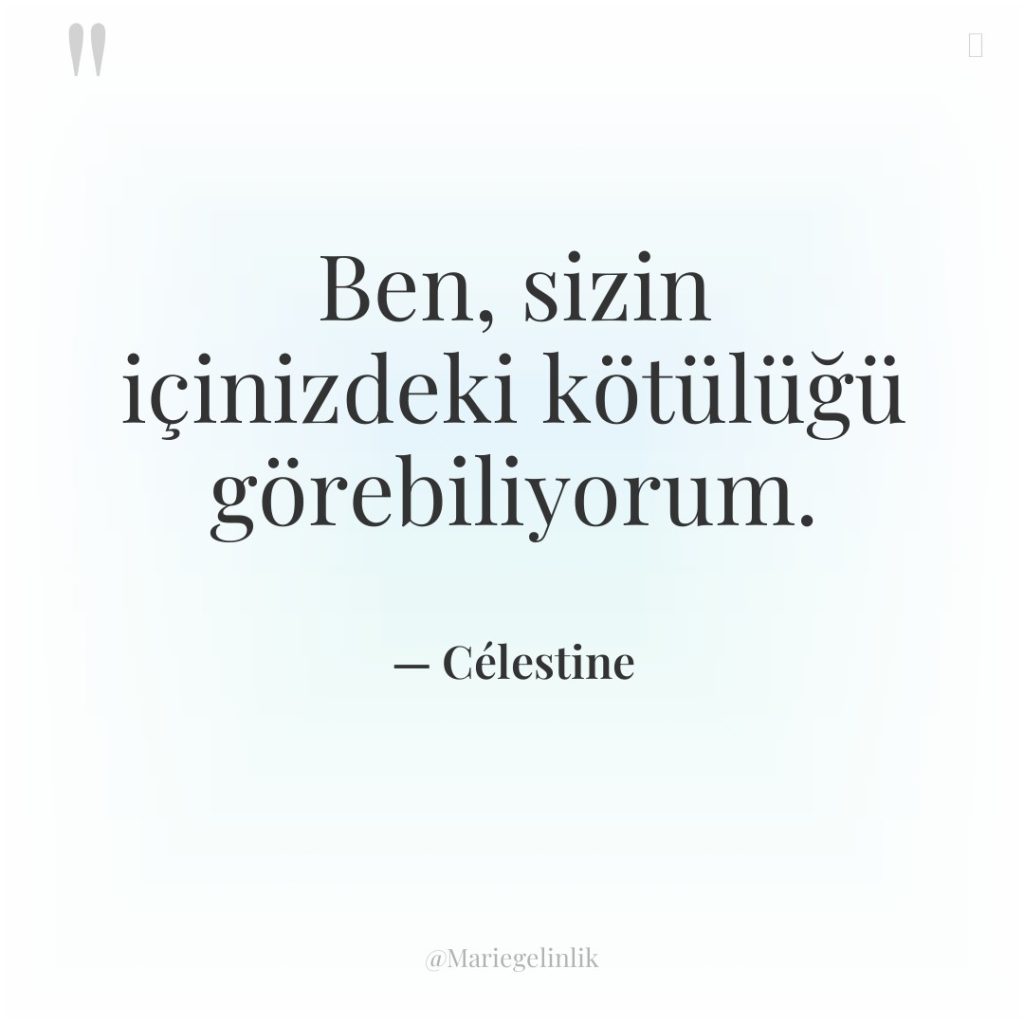 Ben, sizin içinizdeki kötülüğü görebiliyorum.