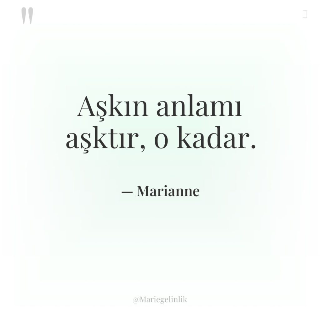Aşkın anlamı aşktır, o kadar.