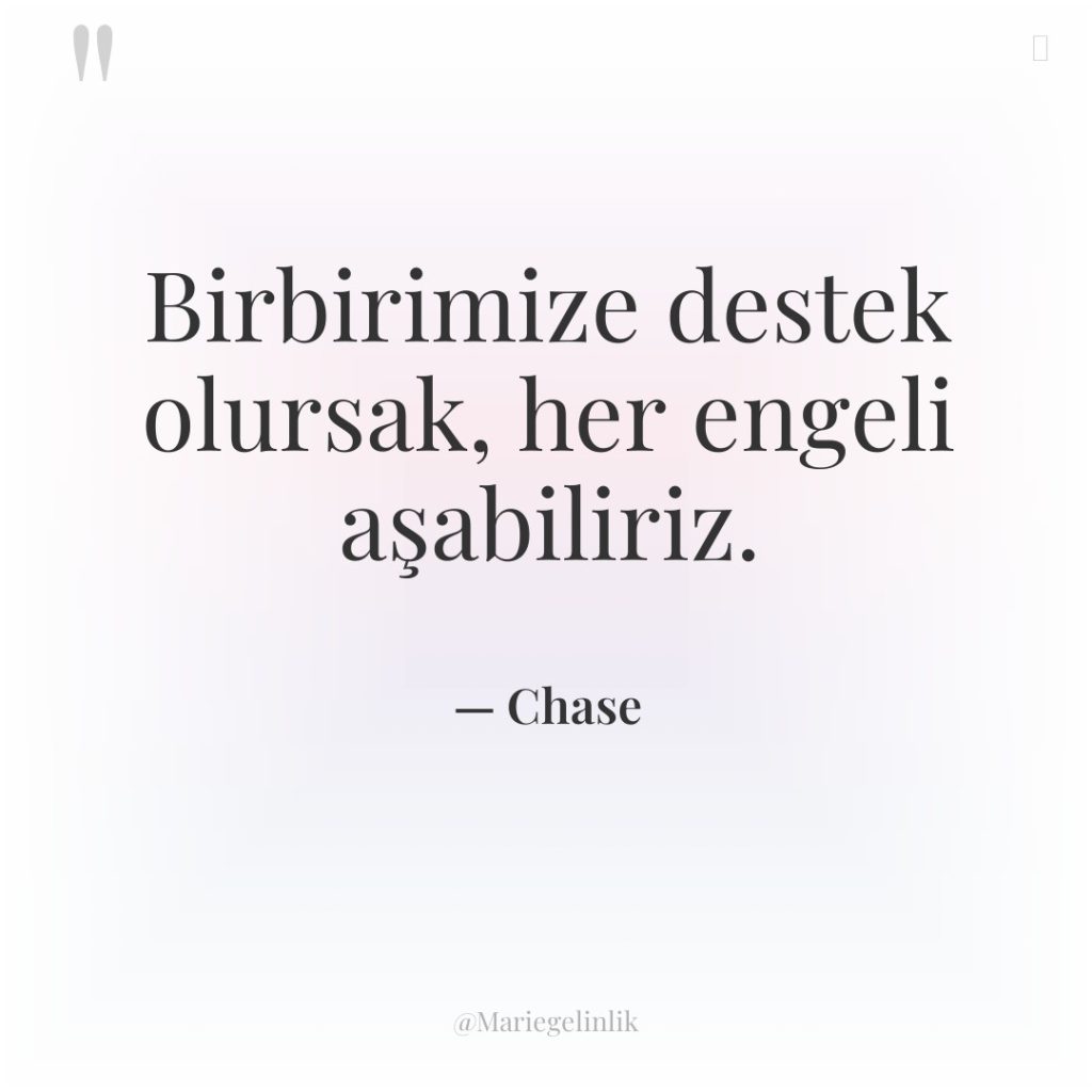 Birbirimize destek olursak, her engeli aşabiliriz.