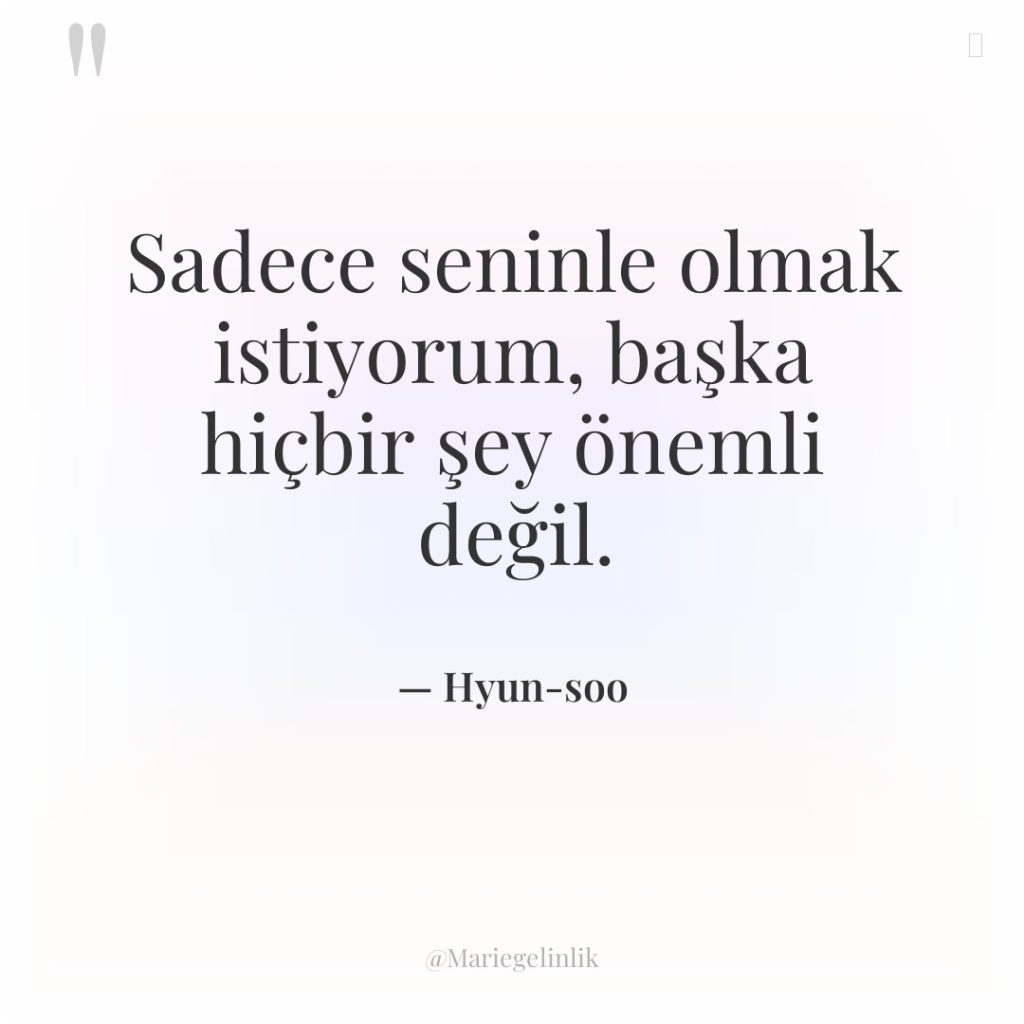 Sadece seninle olmak istiyorum, başka hiçbir şey önemli değil.