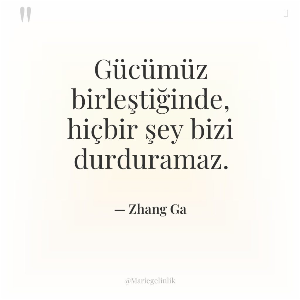Gücümüz birleştiğinde, hiçbir şey bizi durduramaz.