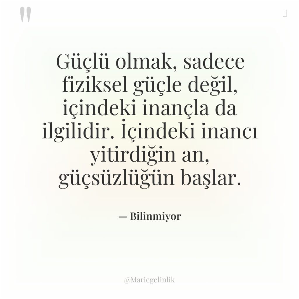 Güçlü olmak, sadece fiziksel güçle değil, içindeki inançla da ilgilidir….
