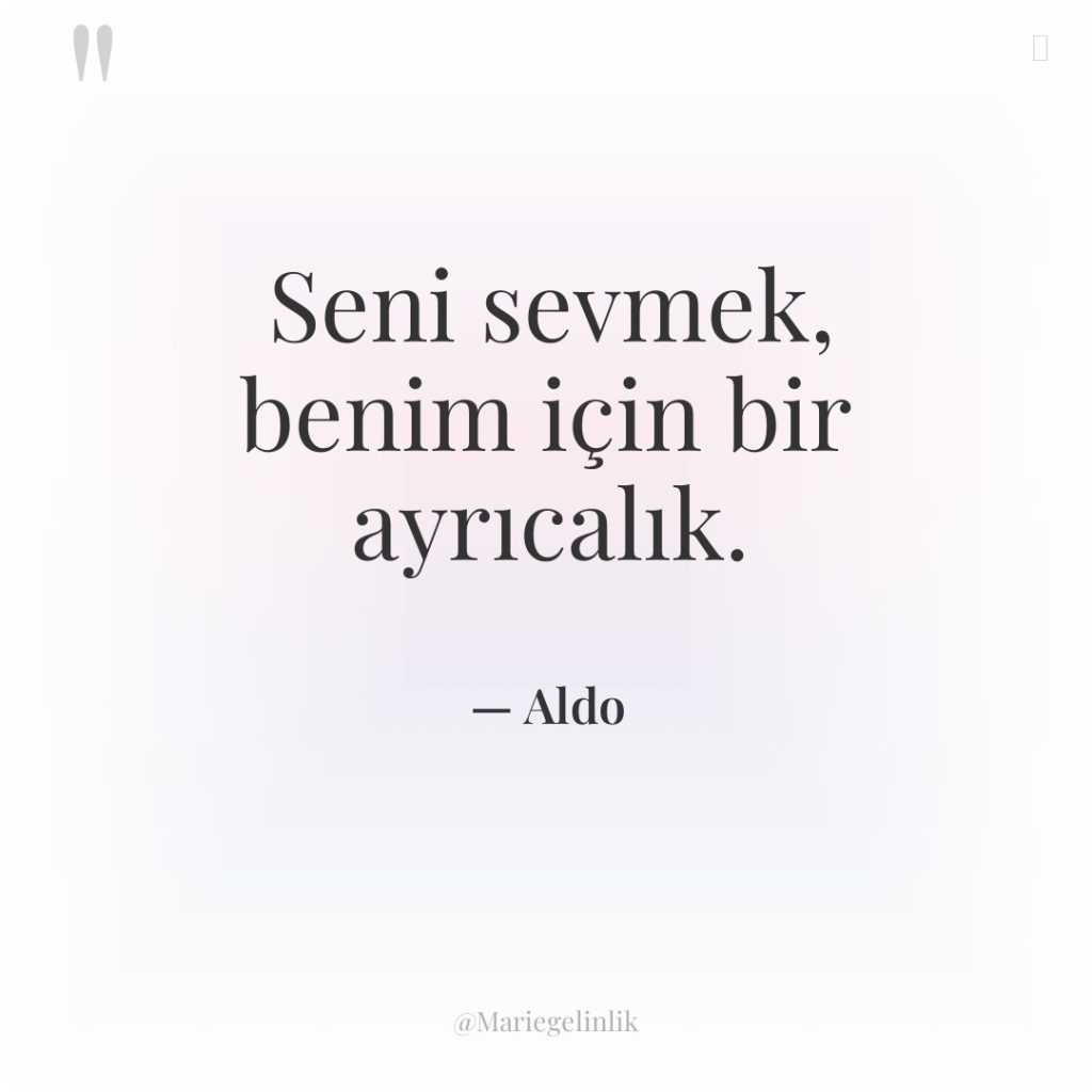 Seni sevmek, benim için bir ayrıcalık.