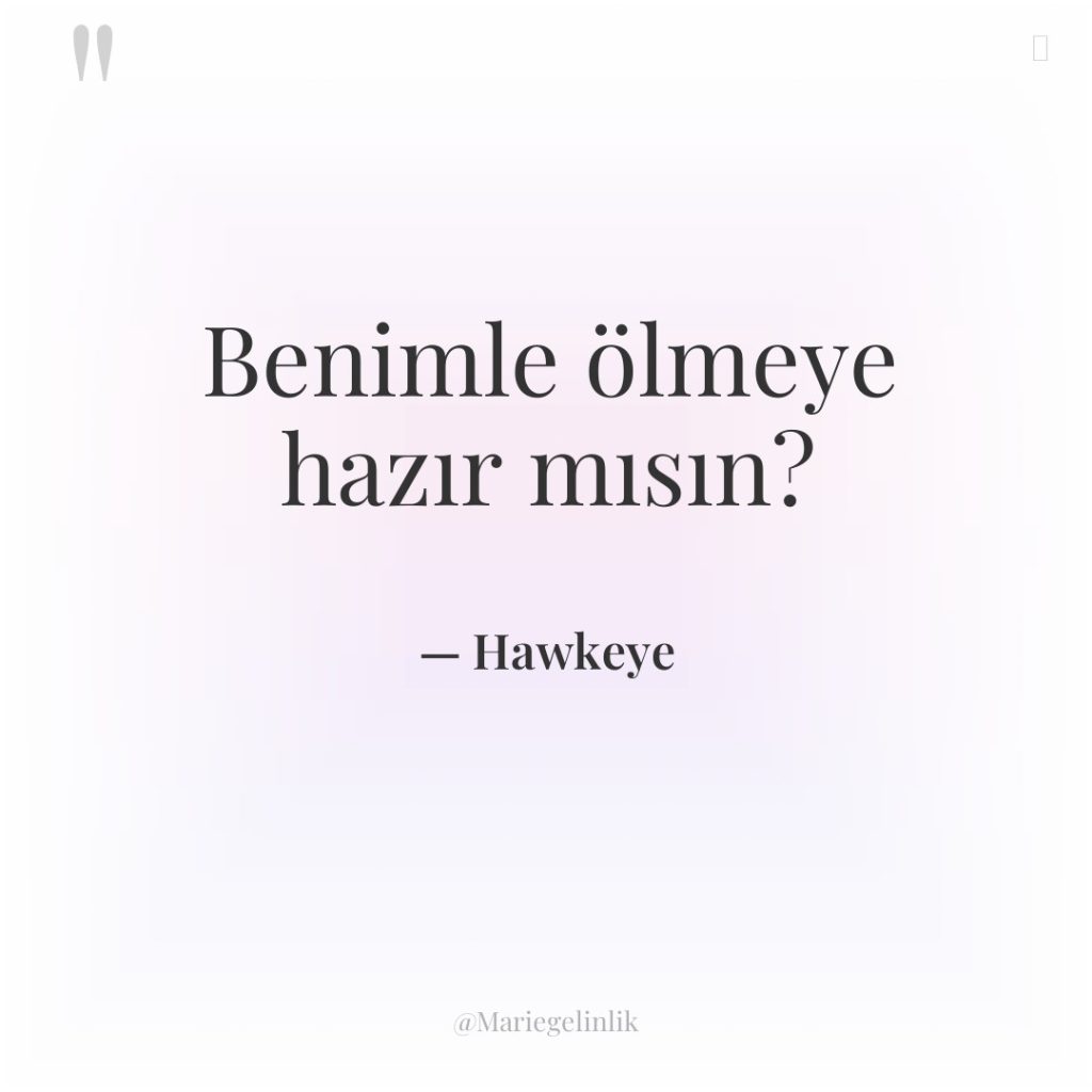 Benimle ölmeye hazır mısın?