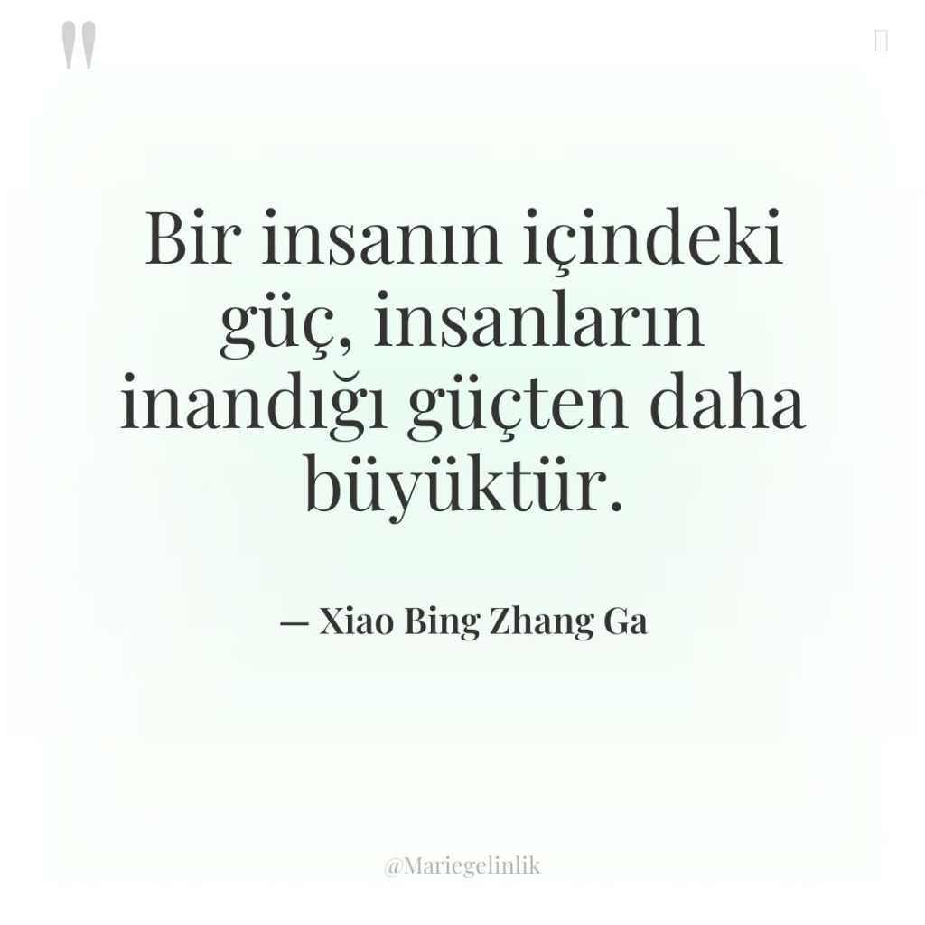 Bir insanın içindeki güç, insanların inandığı güçten daha büyüktür.