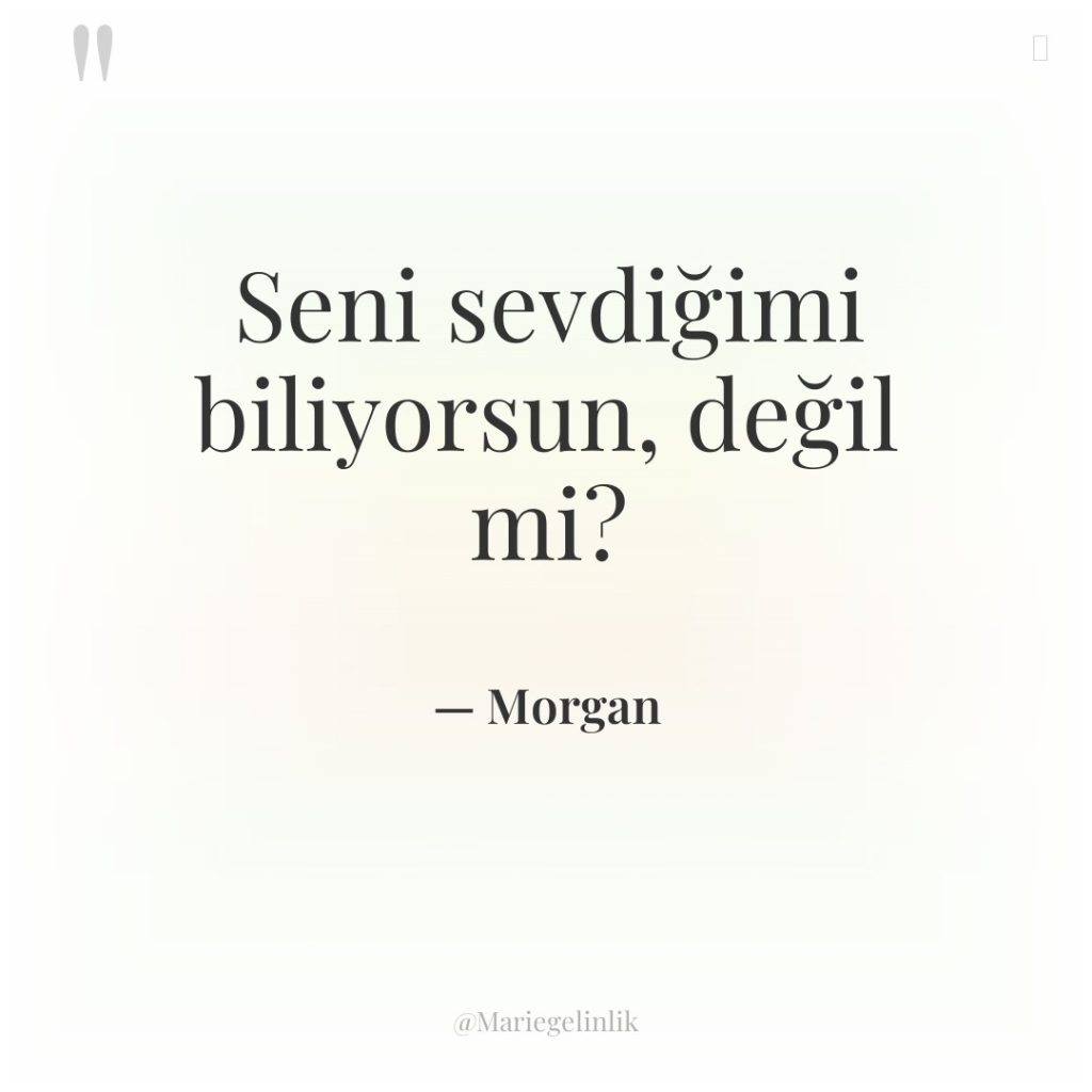 Seni sevdiğimi biliyorsun, değil mi?