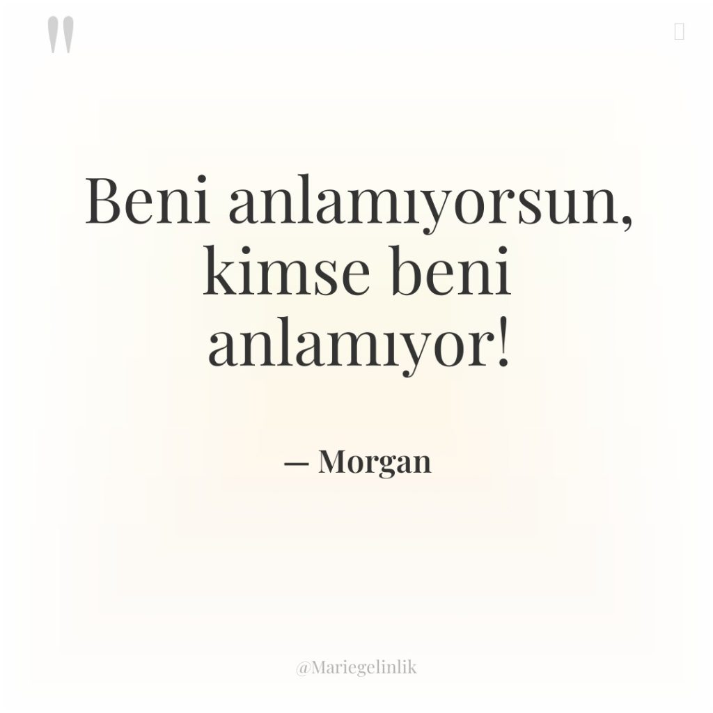 Beni anlamıyorsun, kimse beni anlamıyor!