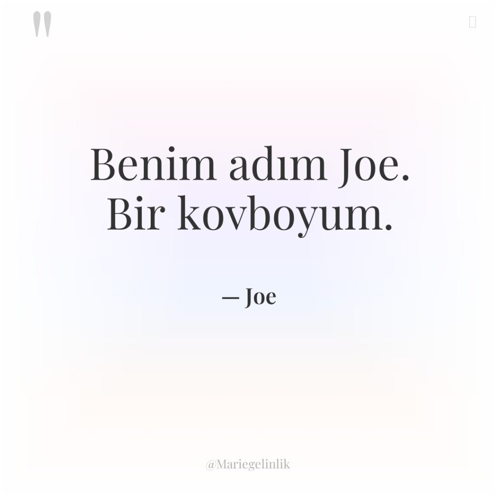 Benim adım Joe. Bir kovboyum.