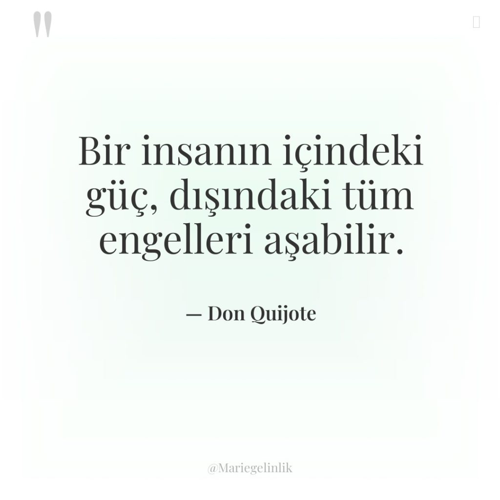 Bir insanın içindeki güç, dışındaki tüm engelleri aşabilir.