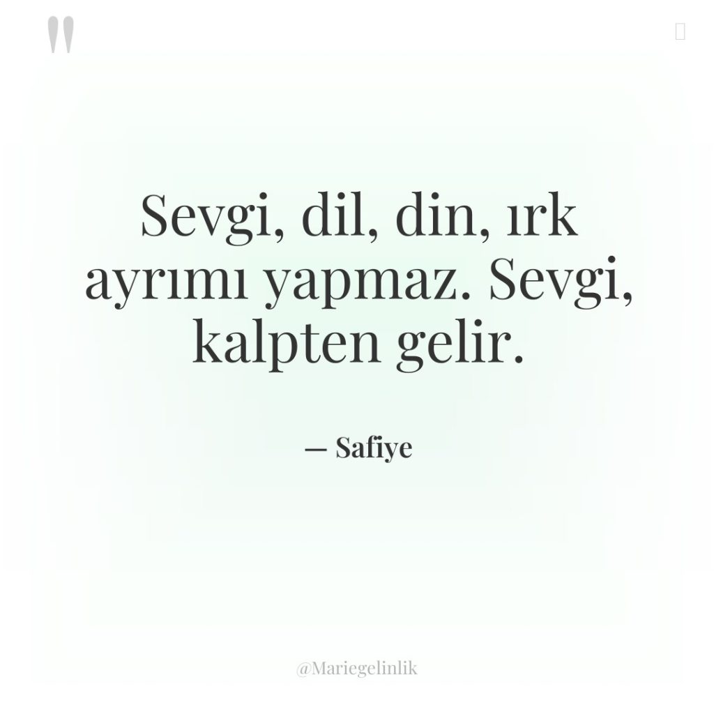 Sevgi, dil, din, ırk ayrımı yapmaz. Sevgi, kalpten gelir.