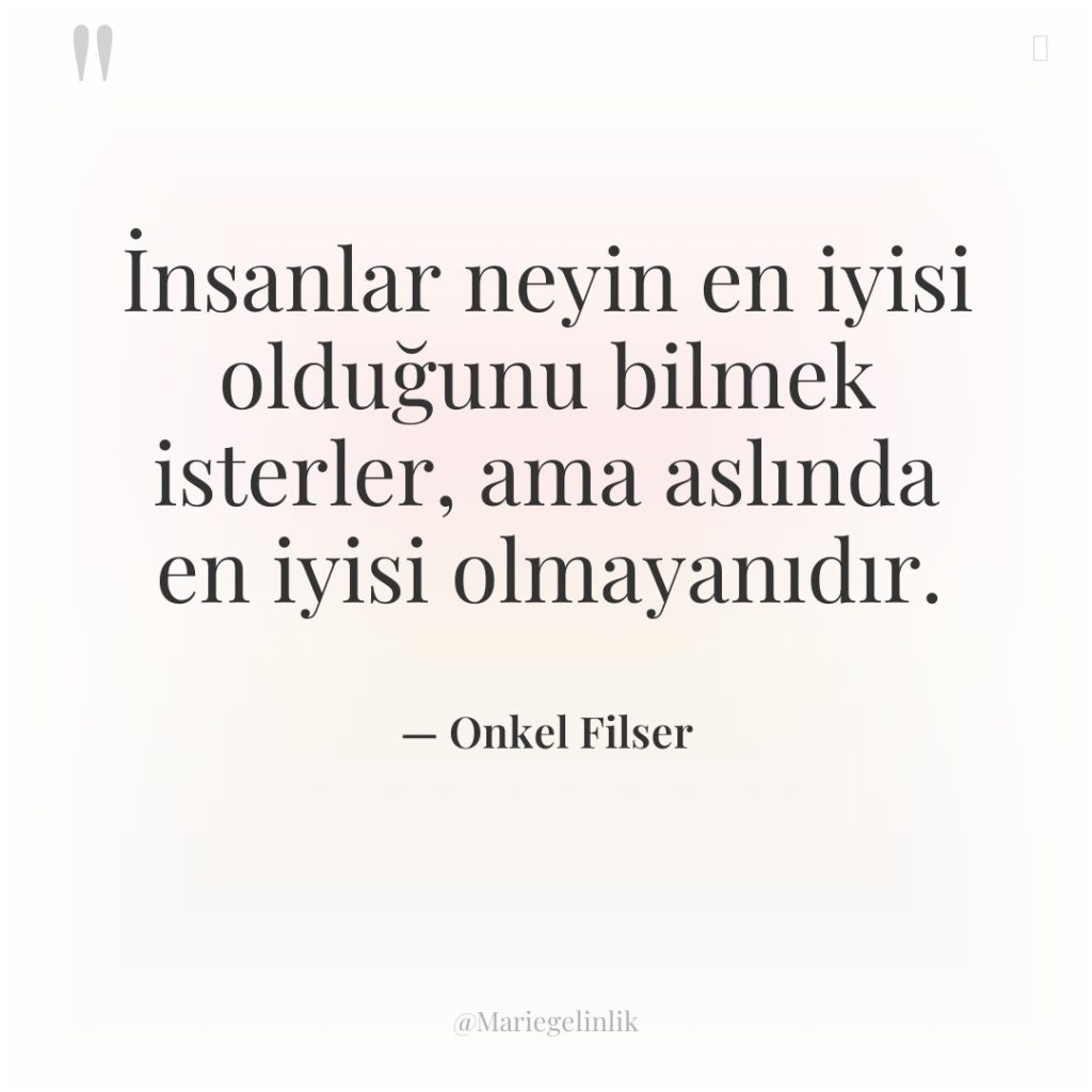 İnsanlar neyin en iyisi olduğunu bilmek isterler, ama aslında en…