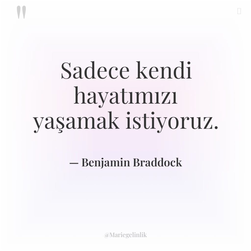 Sadece kendi hayatımızı yaşamak istiyoruz.