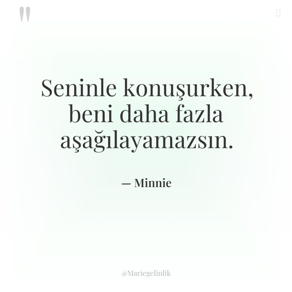Seninle konuşurken, beni daha fazla aşağılayamazsın.