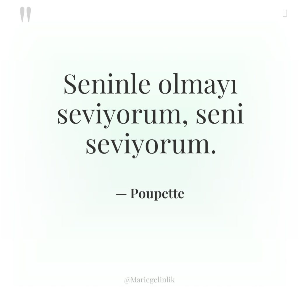 Seninle olmayı seviyorum, seni seviyorum.