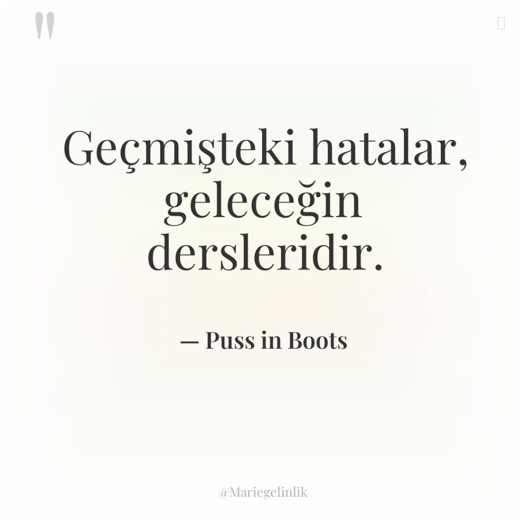 Geçmişteki hatalar, geleceğin dersleridir.