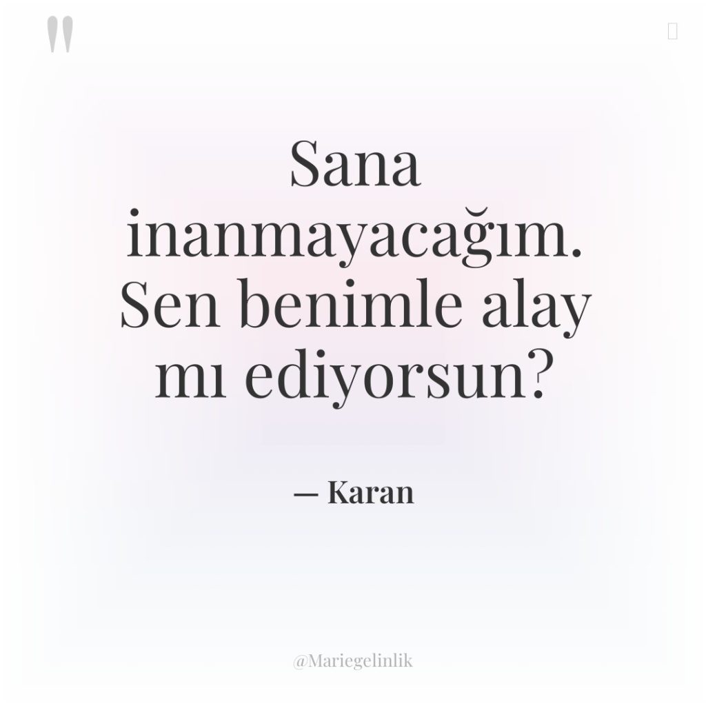 Sana inanmayacağım. Sen benimle alay mı ediyorsun?