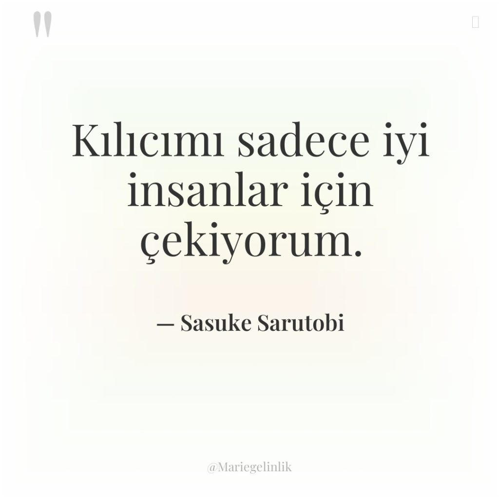 Kılıcımı sadece iyi insanlar için çekiyorum.