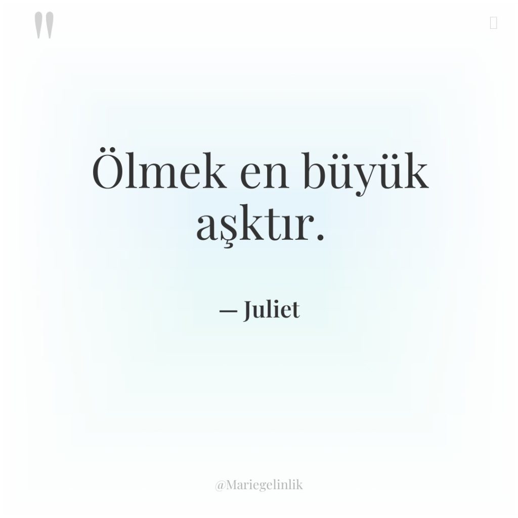 Ölmek en büyük aşktır.