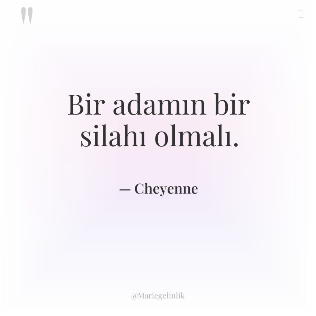 Bir adamın bir silahı olmalı.