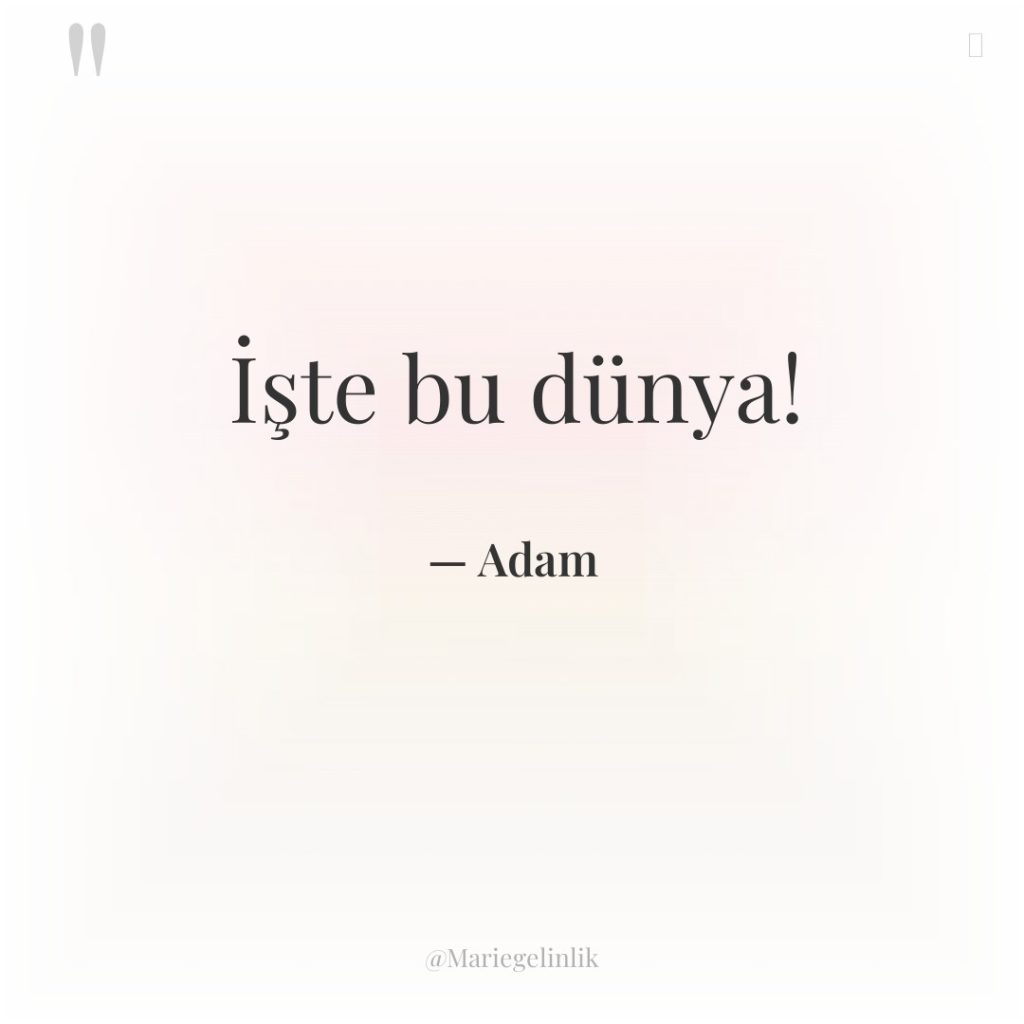 İşte bu dünya!